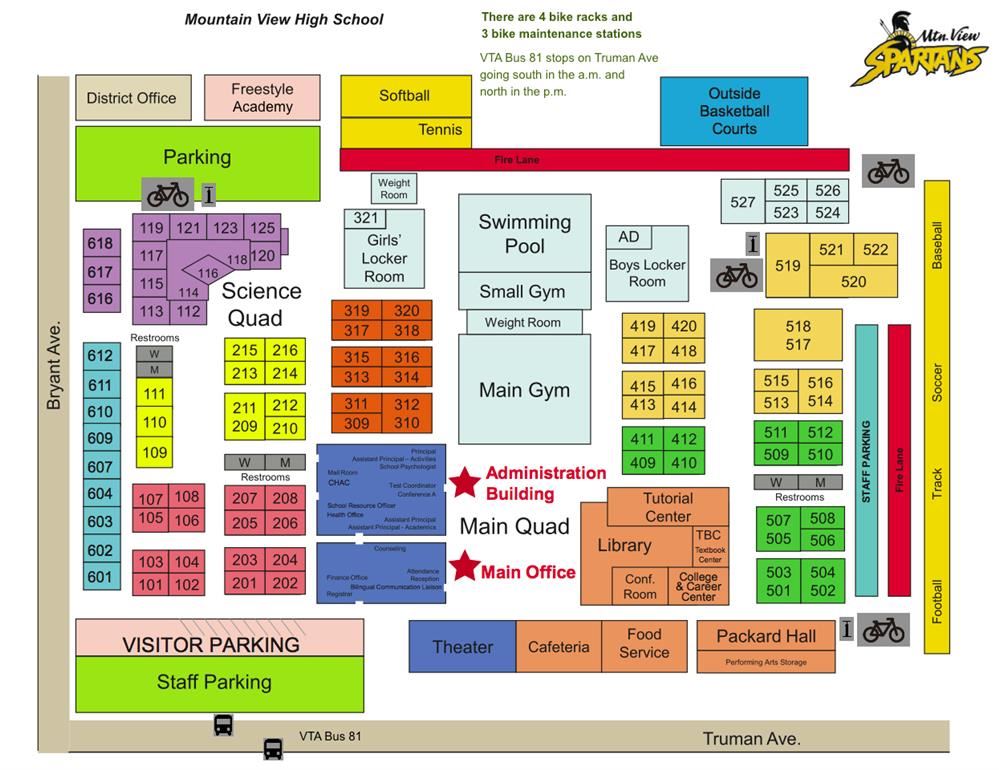 Mountain View High School Campus Map Mountain View High School   Campus Map & Directions