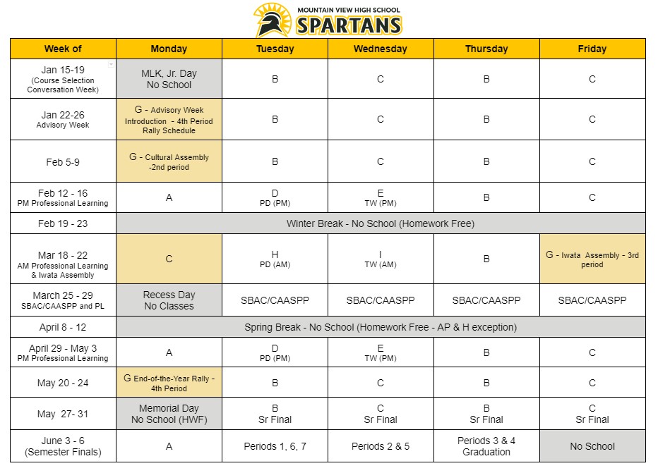 special week bell schedule page 2
